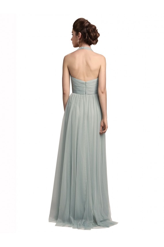 A-Line Halter Neck Long Bridal Party Dress / Evening Dress York