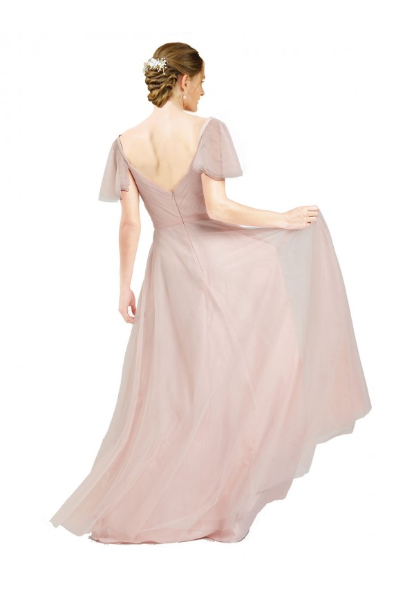 Pink A-Line V-Neck Long Formal Dress / Bridesmaid Dress York