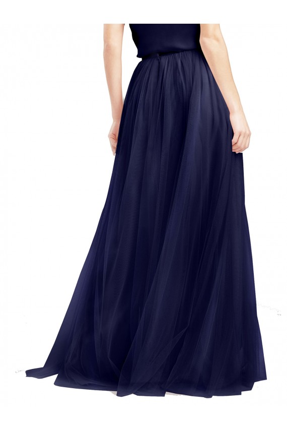 Navy Blue A-Line High Neck Long Semi Formal Evening Dress / Bridesmaid Dress York