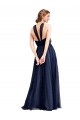 Navy Blue A-Line Halter Neck Long Bridesmaid Dress / Evening Dress York