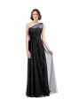 Black A-Line One Shoulder Sleeveless Long Bridesmaid Dress York