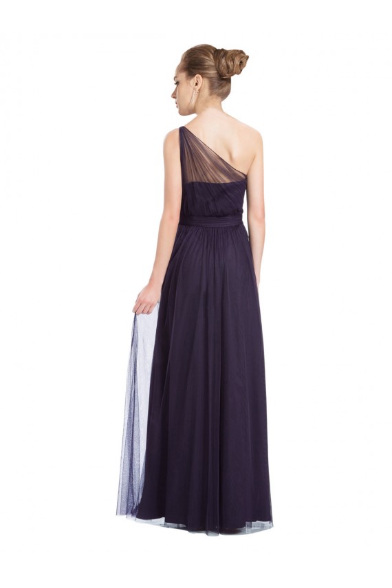 Black A-Line One Shoulder Sleeveless Long Bridesmaid Dress York