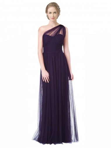 Plum A-Line Sweetheart Long Bridesmaid Dress York