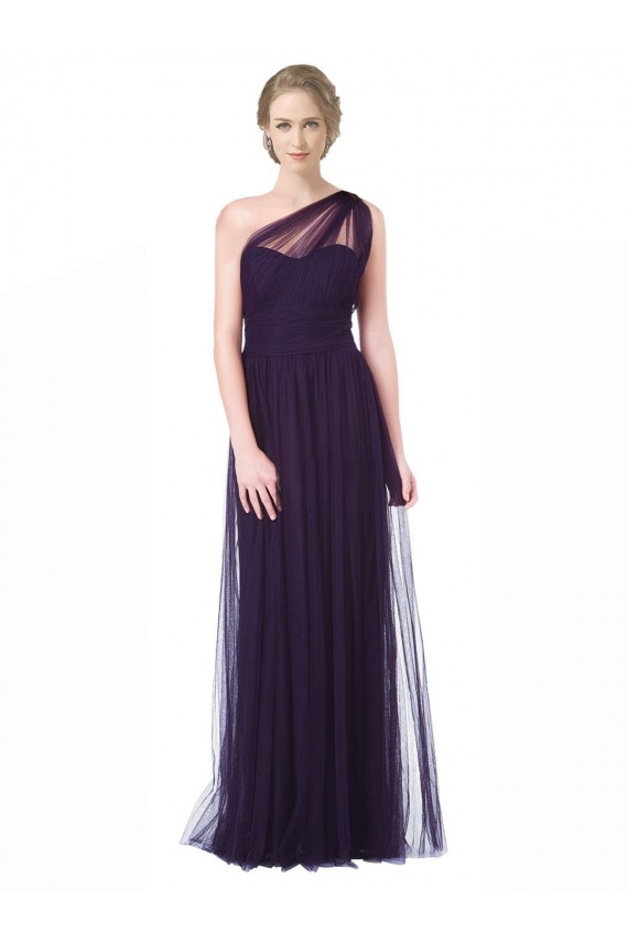Plum A-Line Sweetheart Long Bridesmaid Dress York