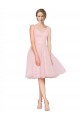 Pink A-Line V-Neck Knee Length Bridesmaid Gown York