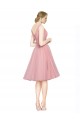 Pink A-Line V-Neck Knee Length Bridesmaid Gown York