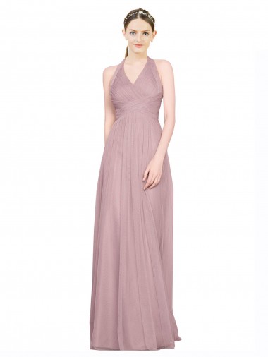 Low Back A-Line V-Neck Long Bridesmaid Gown York