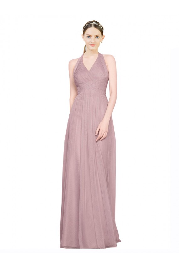 Low Back A-Line V-Neck Long Bridesmaid Gown York