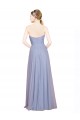 Low Back Light Sky Blue A-Line Strapless Sleeveless Long Formal Dress / Bridesmaid Dress York