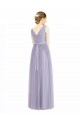 V-Back Lilac A-Line V-Neck Long Bridesmaid Dress York