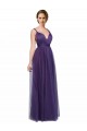 Low Back Purple A-Line Bateau Neck Long Bridesmaid Dress York