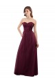 Low Back Burgundy A-Line Strapless Long Bridesmaid Dress York