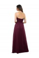 Low Back Burgundy A-Line Strapless Long Bridesmaid Dress York