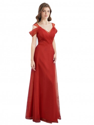 V-Back Red A-Line Sweetheart Long Formal Dress / Bridesmaid Dress York