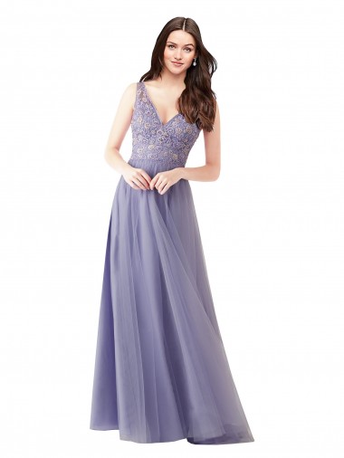 V-Back A-Line Sweetheart Sleeveless Long Formal Dress / Bridesmaid Dress York
