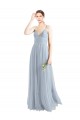 Open Back Light Sky Blue A-Line V-Neck Long Evening Dress / Bridesmaid Dress York