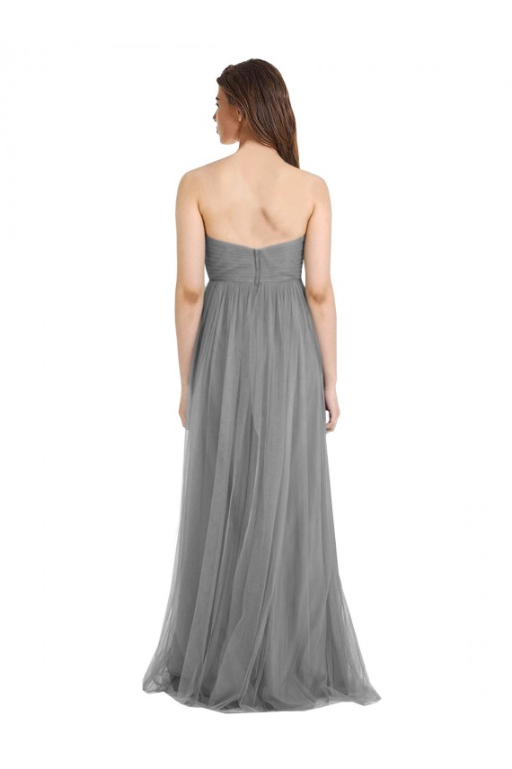Slate Grey A-Line Sweetheart Long Bridesmaid Gown York