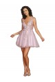 V-Back A-Line V-Neck Short Bridesmaid Dress York