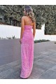 Shown Color Sheath Halter Neck Long Prom Dress York