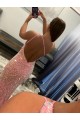 Pink Sheath One Shoulder Sweep Train Prom Dress York