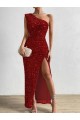 Red Sheath One Shoulder Long Prom Dress / Evening Dress York