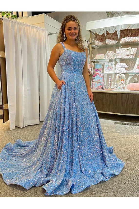 Shown Color A-Line Scoop Neck Court Train Prom Dress / Evening Dress York