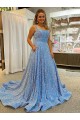 Shown Color A-Line Scoop Neck Court Train Prom Dress / Evening Dress York
