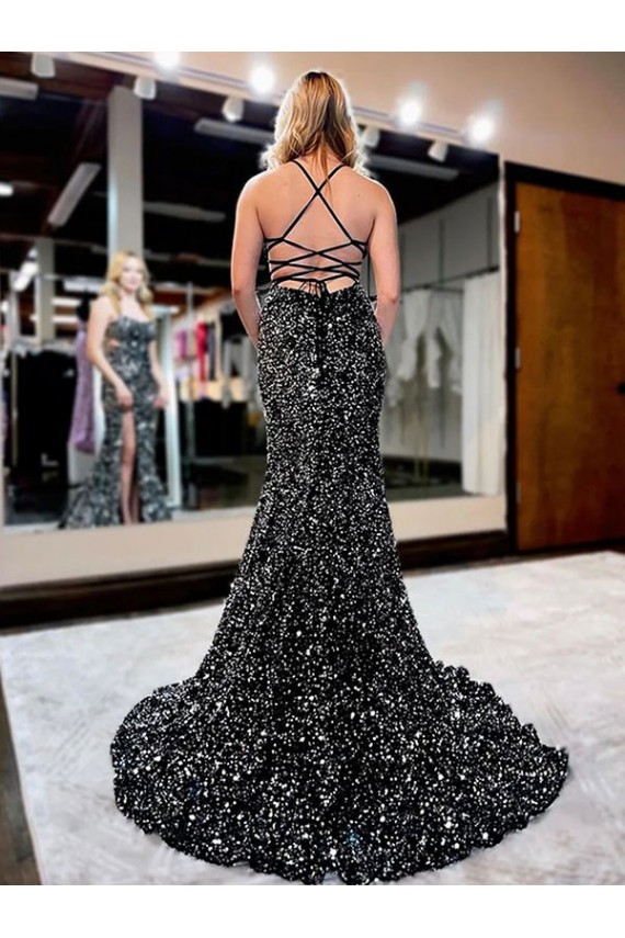 Shown Color Sheath Spaghetti Straps Sweep Train Prom Dress York