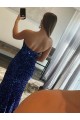 Fuchsia Sheath Strapless Sweep Train Prom Dress York