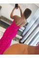 Fuchsia Sheath Strapless Sweep Train Prom Dress York