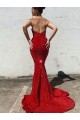 Burgundy Mermaid Sweetheart Court Train Prom Dress / Evening Gown York