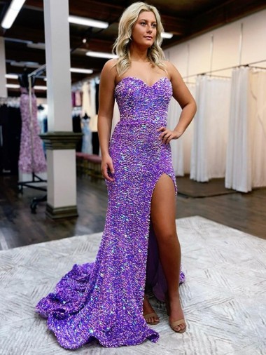Lavender A-Line Sweetheart Court Train Homecoming Dress York