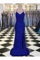 Royal Blue Sheath V-Neck Sweep Train Prom Dress / Evening Gown York