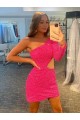 Shown Color Sheath One Shoulder Short Evening Gowns York