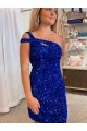Fuchsia Sheath One Shoulder Short Prom Dresses York