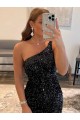 Black Sheath One Shoulder Short Prom Dress / Evening Gown York