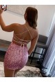Hot Pink Sheath Spaghetti Straps Short Evening Dress York