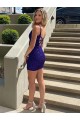Royal Blue Sheath V-Neck Short Prom Dress York