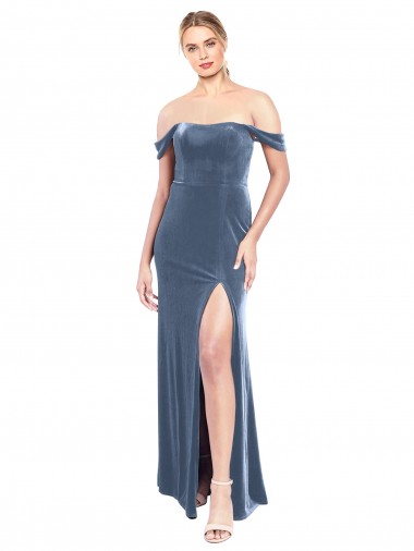 Dusty Blue A-Line Strapless Long Prom Dress / Bridesmaid Dress York
