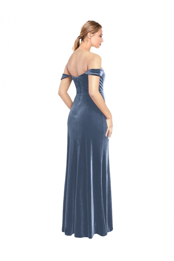 Dusty Blue A-Line Strapless Long Prom Dress / Bridesmaid Dress York