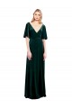 V-Back Dark Green A-Line V-Neck Long Prom Dress / Bridesmaid Dress York