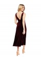 V-Back Burgundy A-Line V-Neck Midi Length Prom Dress / Bridesmaid Dress York