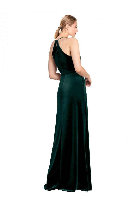 Keyhole Back Dark Green A-Line Jewel Neck Long Prom Dress / Bridesmaid Dress York