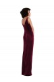 Burgundy Sheath V-Neck Long Semi Formal Evening Dress / Prom Dress / Bridesmaid Dress York