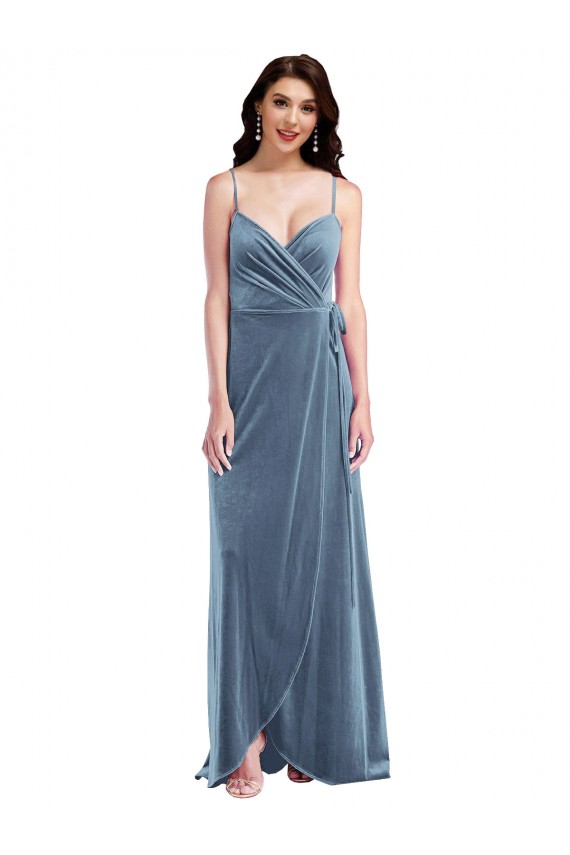 Low Back Dusty Blue A-Line Sweetheart Long Semi Formal Evening Dress / Prom Dress / Bridesmaid Dress York