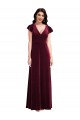 Burgundy A-Line V-Neck Long Semi Formal Evening Dress / Prom Dress / Bridesmaid Dress York