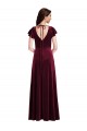 Burgundy A-Line V-Neck Long Semi Formal Evening Dress / Prom Dress / Bridesmaid Dress York