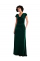 Dark Green A-Line Cowl Neck Long Black Tie Evening Gown / Prom Dress / Bridesmaid Dress York