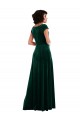 Dark Green A-Line Cowl Neck Long Black Tie Evening Gown / Prom Dress / Bridesmaid Dress York