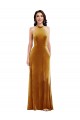 Keyhole Back Gold Trumpet High Neck Long Semi Formal Evening Dress / Prom Dress / Bridesmaid Dress York